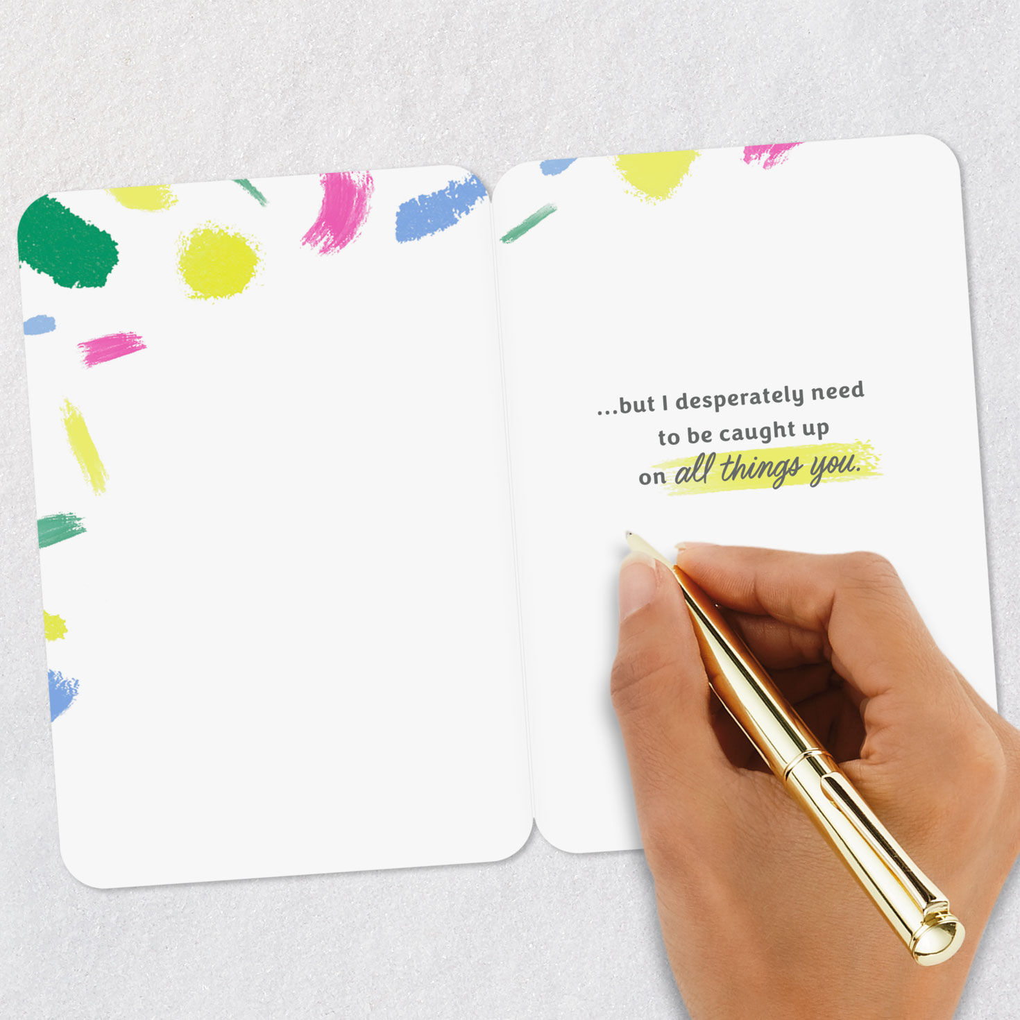 Colorful Brushstrokes Thinking of You Card Signing card image number 6