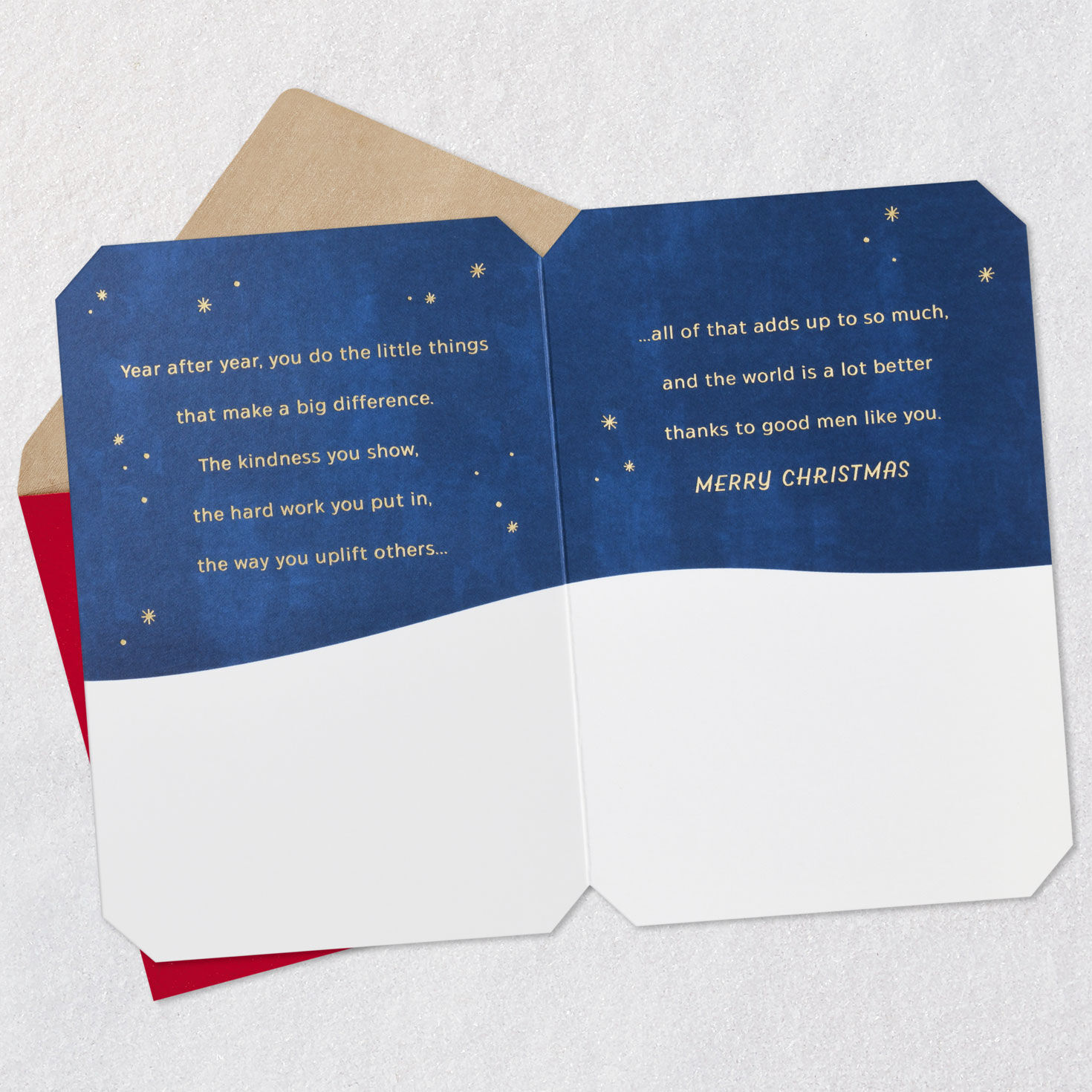 Snowman in Snowy Forest Grandson Christmas Card Open card with envelope image number 4