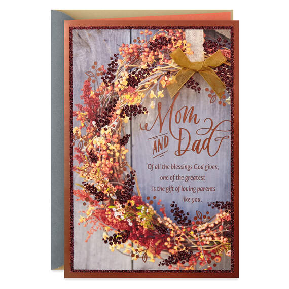 So Blessed Religious Thanksgiving Card for Mom and Dad, , large image number 1