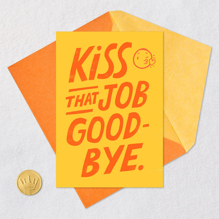 Adult Humor Flip Off Job Retirement Card Card Front with Envelope and Gold Seal image number 5