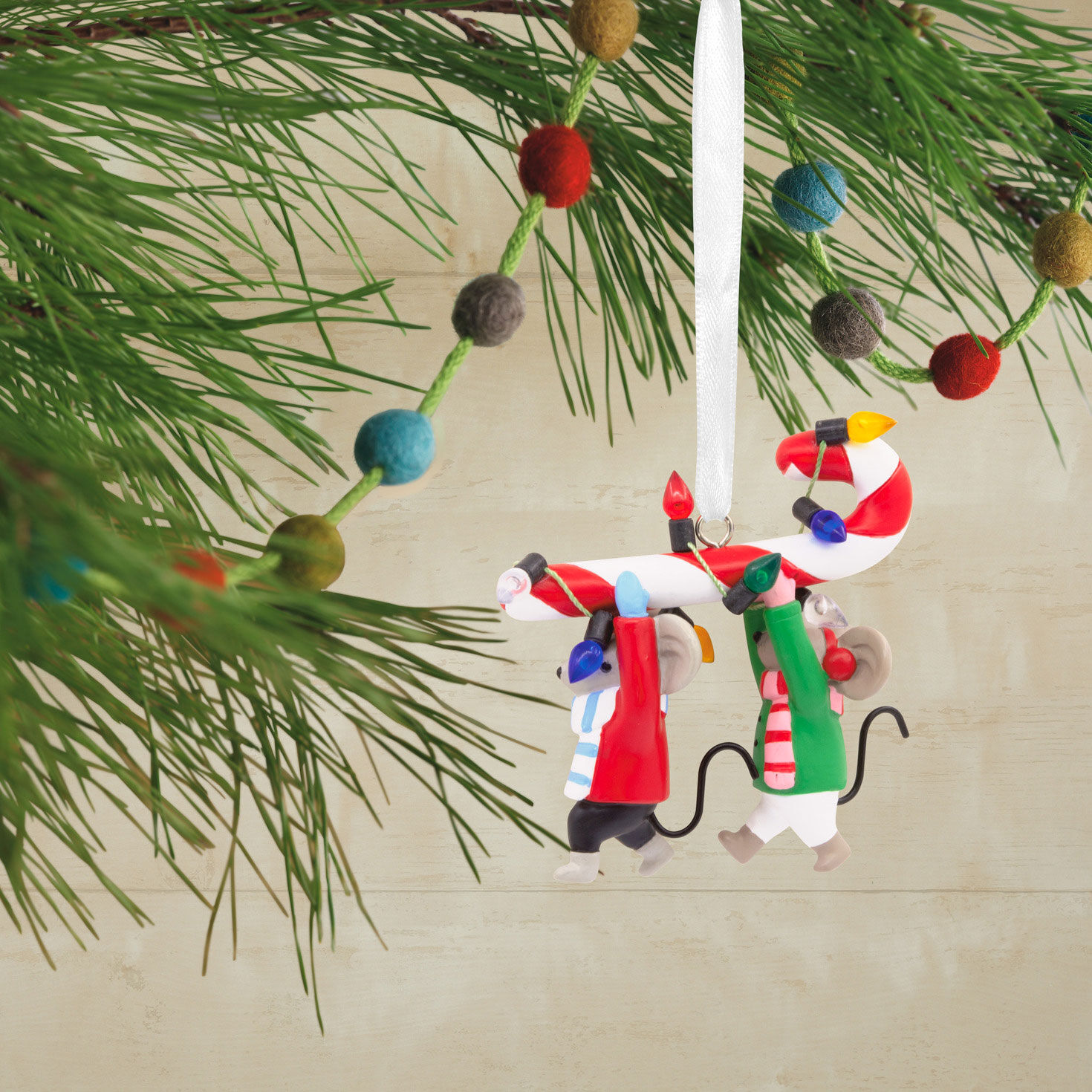 Mice Carrying Candy Cane Hallmark Ornament - Hallmark Ornaments