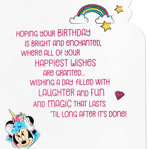 Disney Minnie Mouse on Unicorn Birthday Card for Great-Granddaughter, 