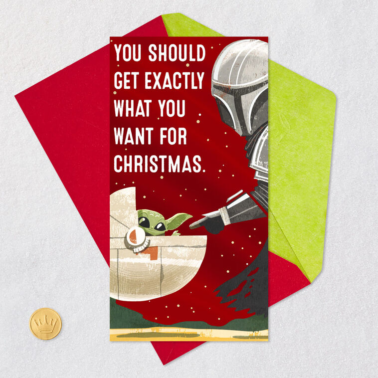 Star Wars: The Mandalorian and Grogu Christmas Card Card Front with Envelope and Gold Seal image number 6