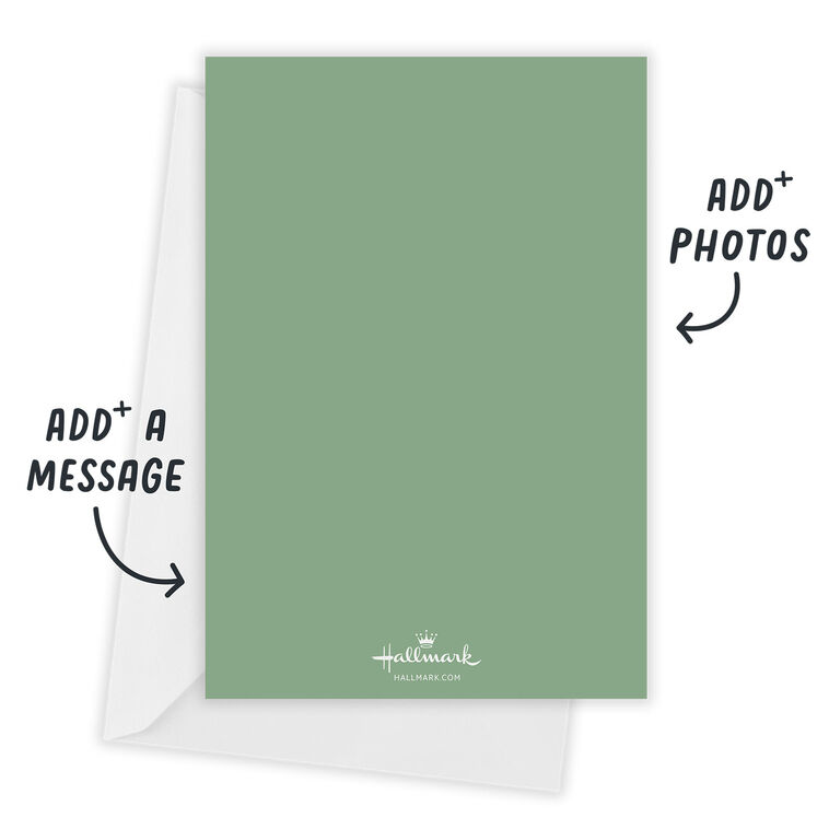 Gold Circle Poinsettias Christmas Photo Card Card back with Envelope indicating personalization image number 3