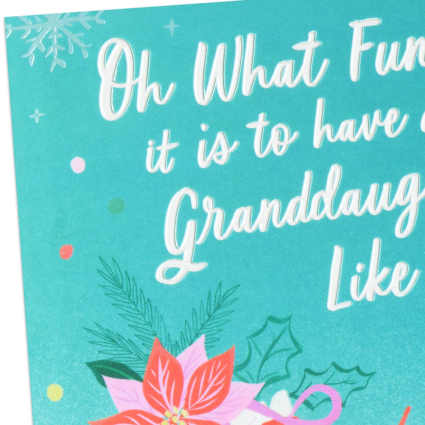 Ice Skate and Flowers Granddaughter Holiday Card Card Front Detail image number 4