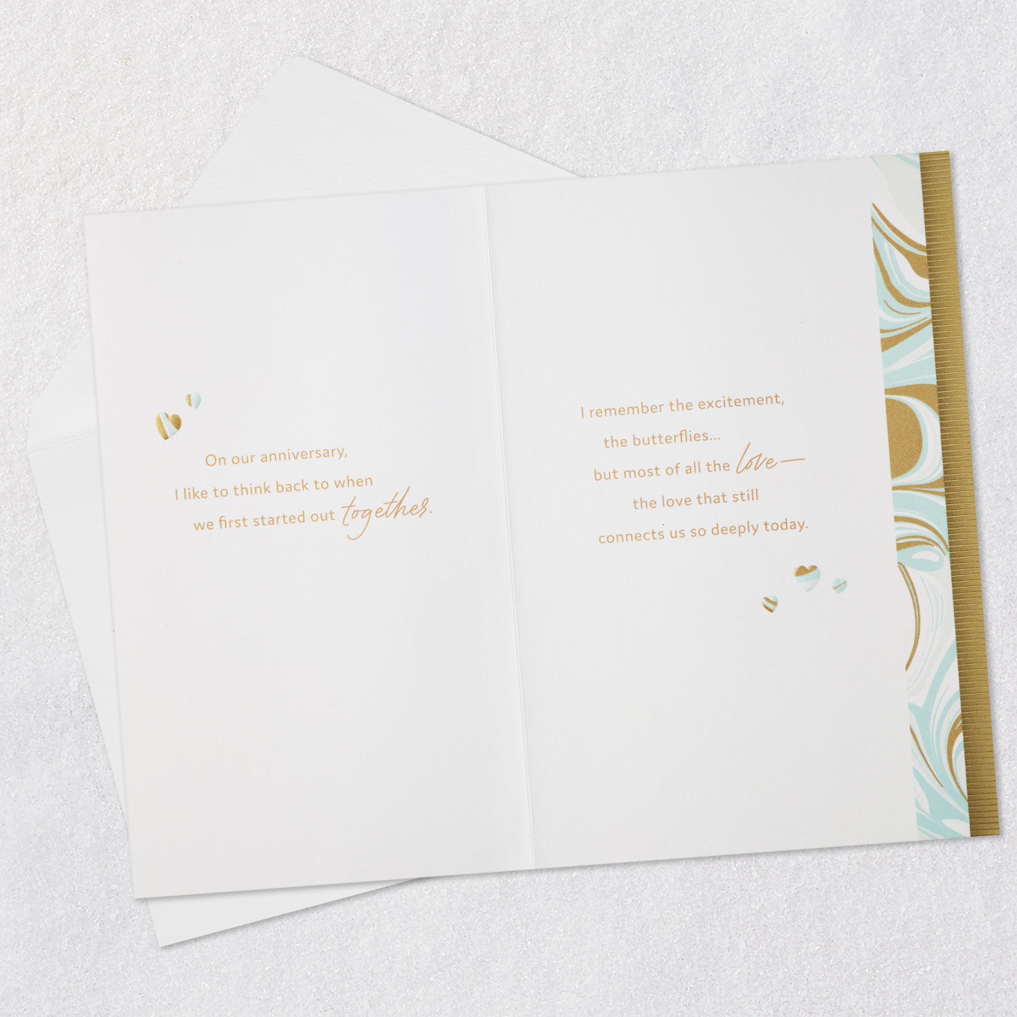 I Love You More Romantic Anniversary Card Open card with envelope image number 4