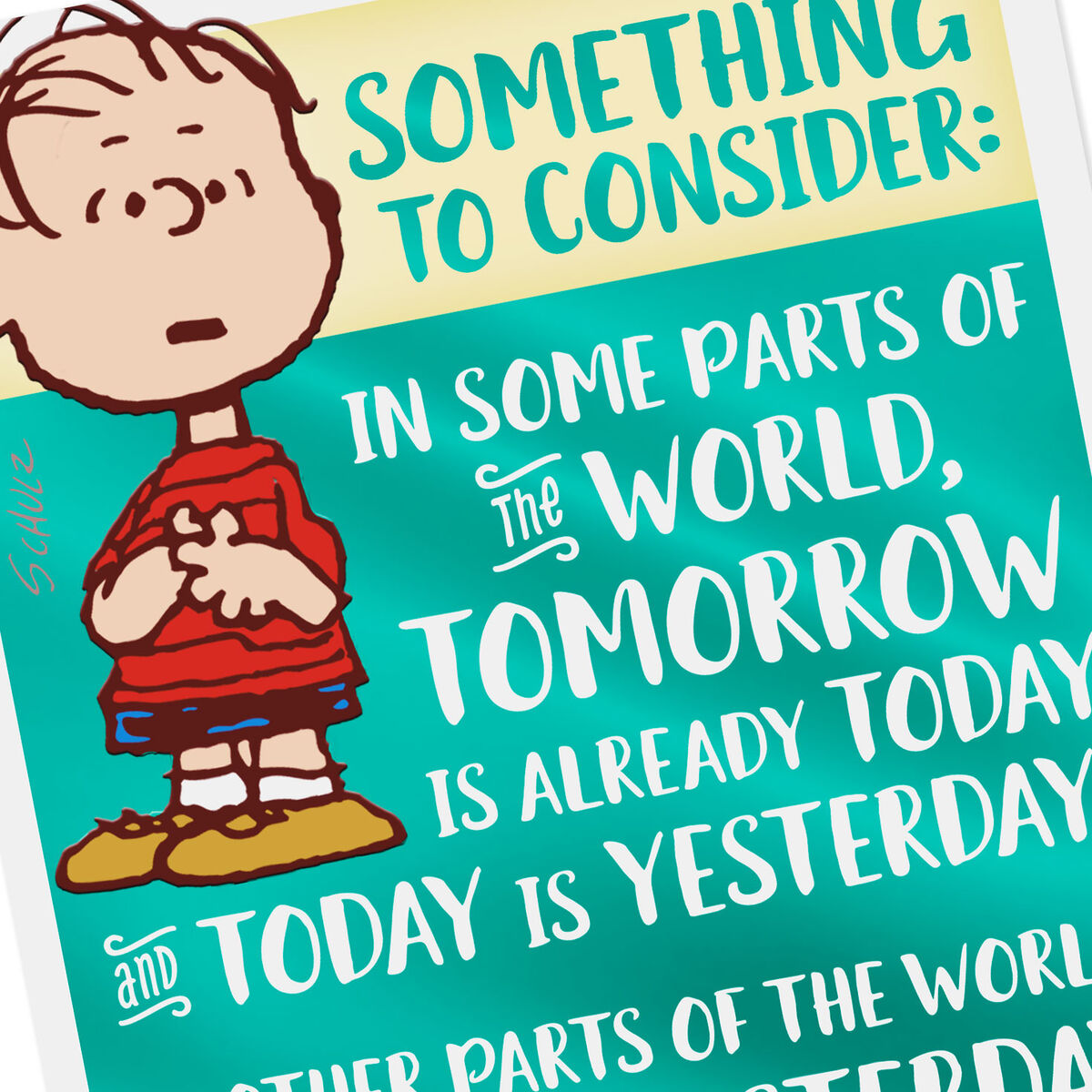 Peanuts® Linus Time Zone Puzzle Belated Birthday Card Greeting Cards