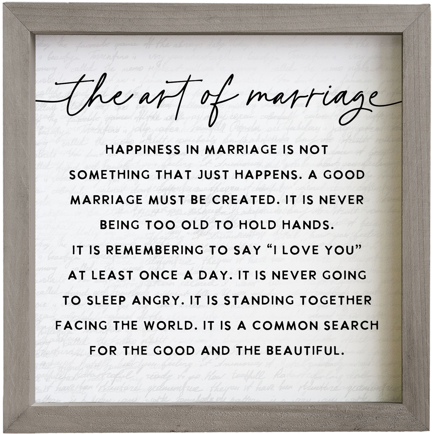 The Art of Marriage Framed Quote Sign, 10x10, , large image number 1