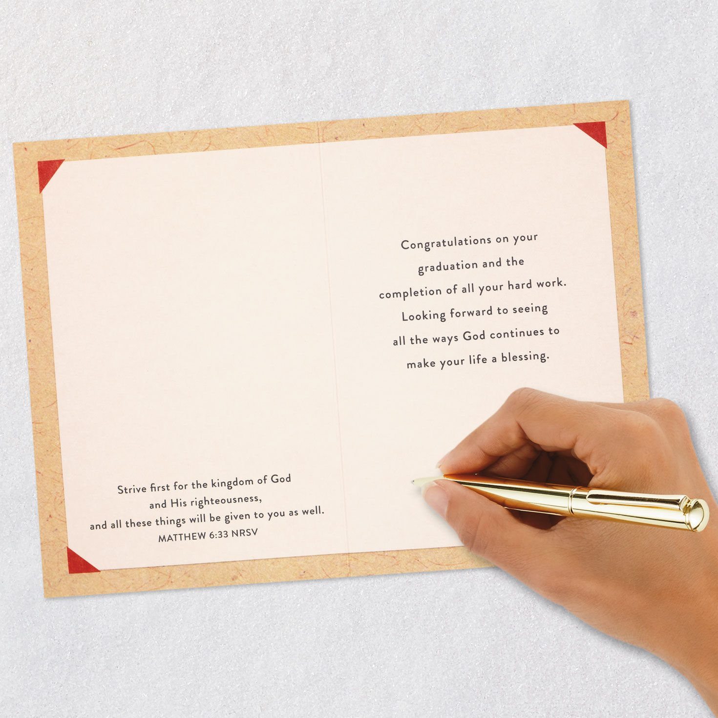 Nature Scene Religious Graduation Card for Man Signing card image number 7