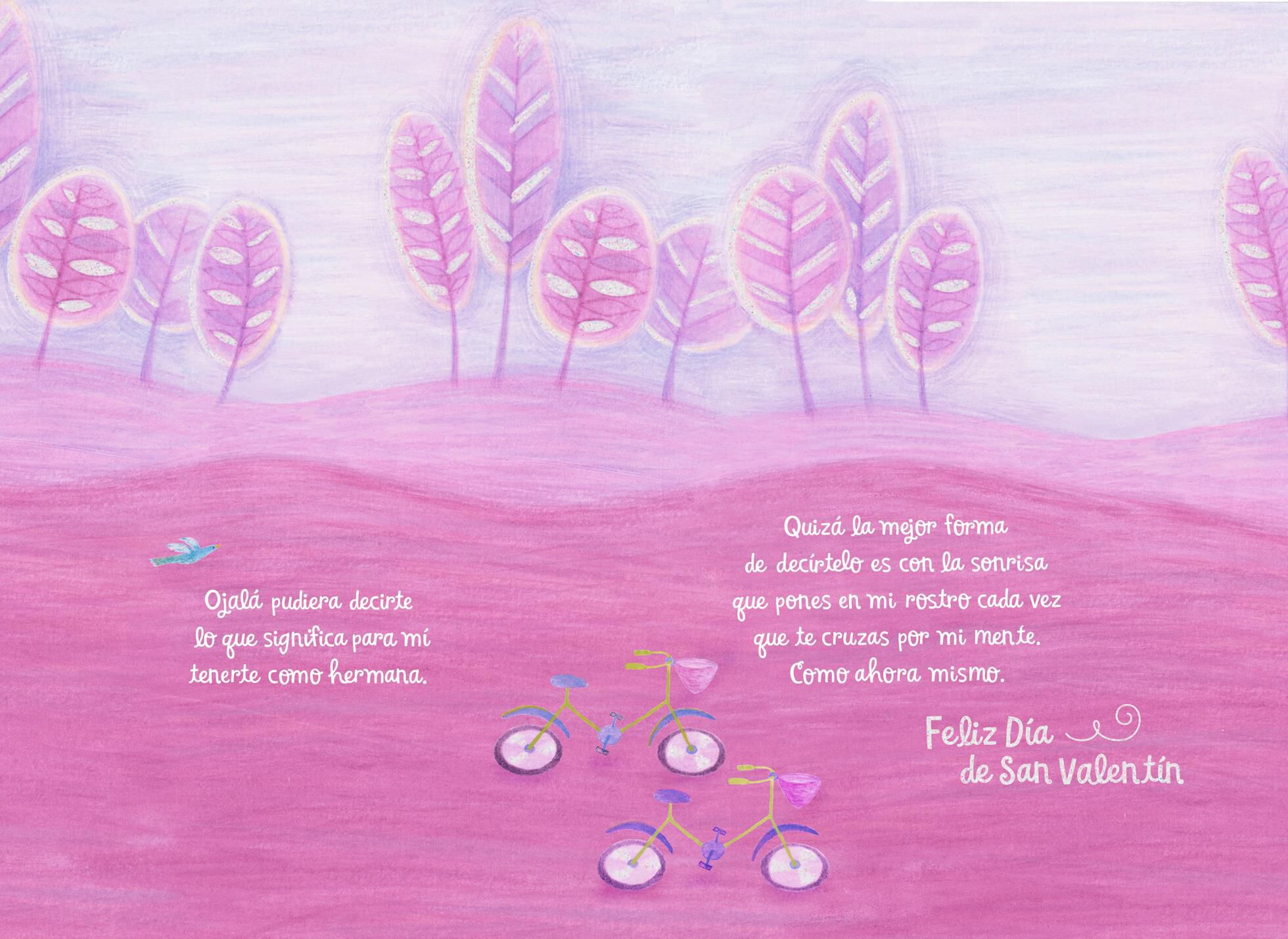 Fox on Bike Spanish-Language Valentine's Day Card for Sister