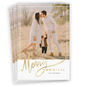 Elegant Merry Flat Christmas Photo Card, , large image number 1