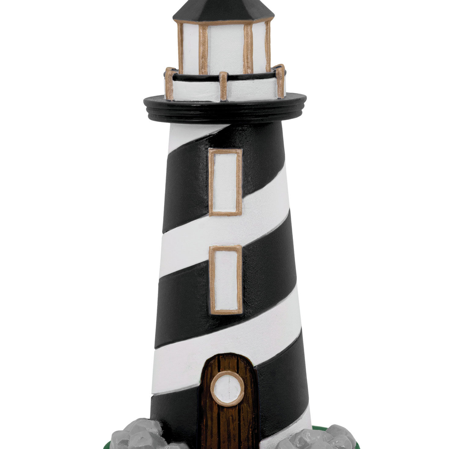 Black and White Lighthouse Christmas Ornament closeup view image number 5