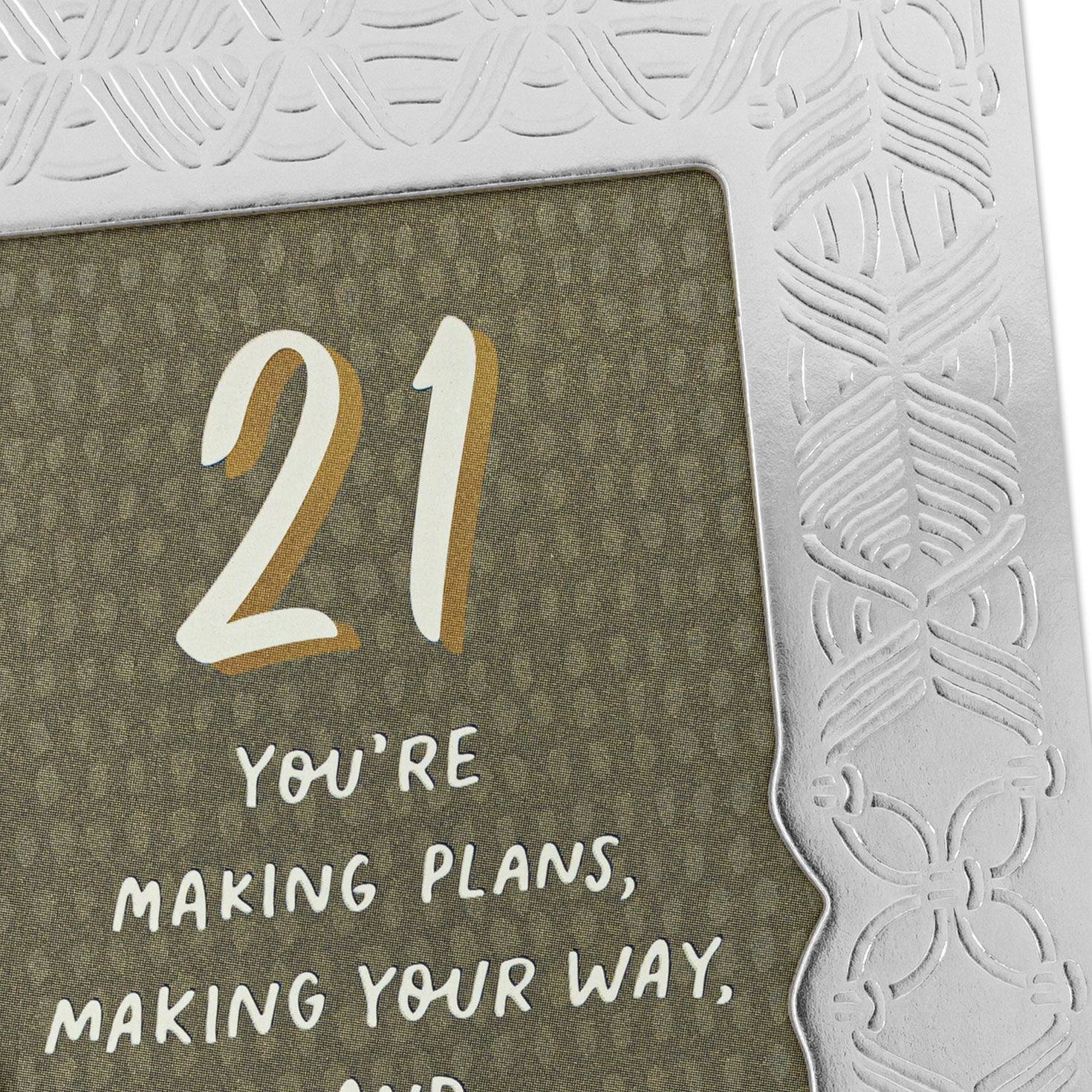 Silver Frame and Black 21st Birthday Card  image number 5