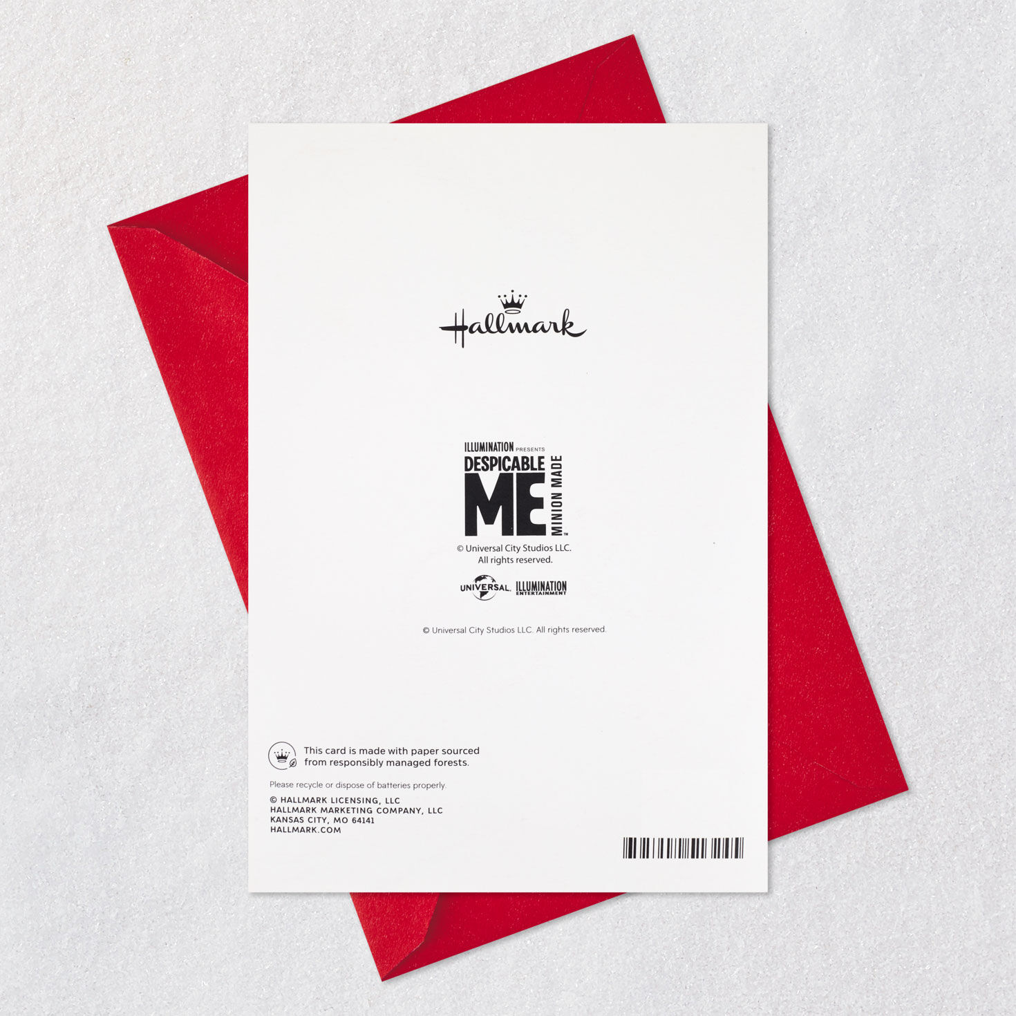 Despicable Me Minions Musical Pop-Up Christmas Card Card Back with Envelope image number 7