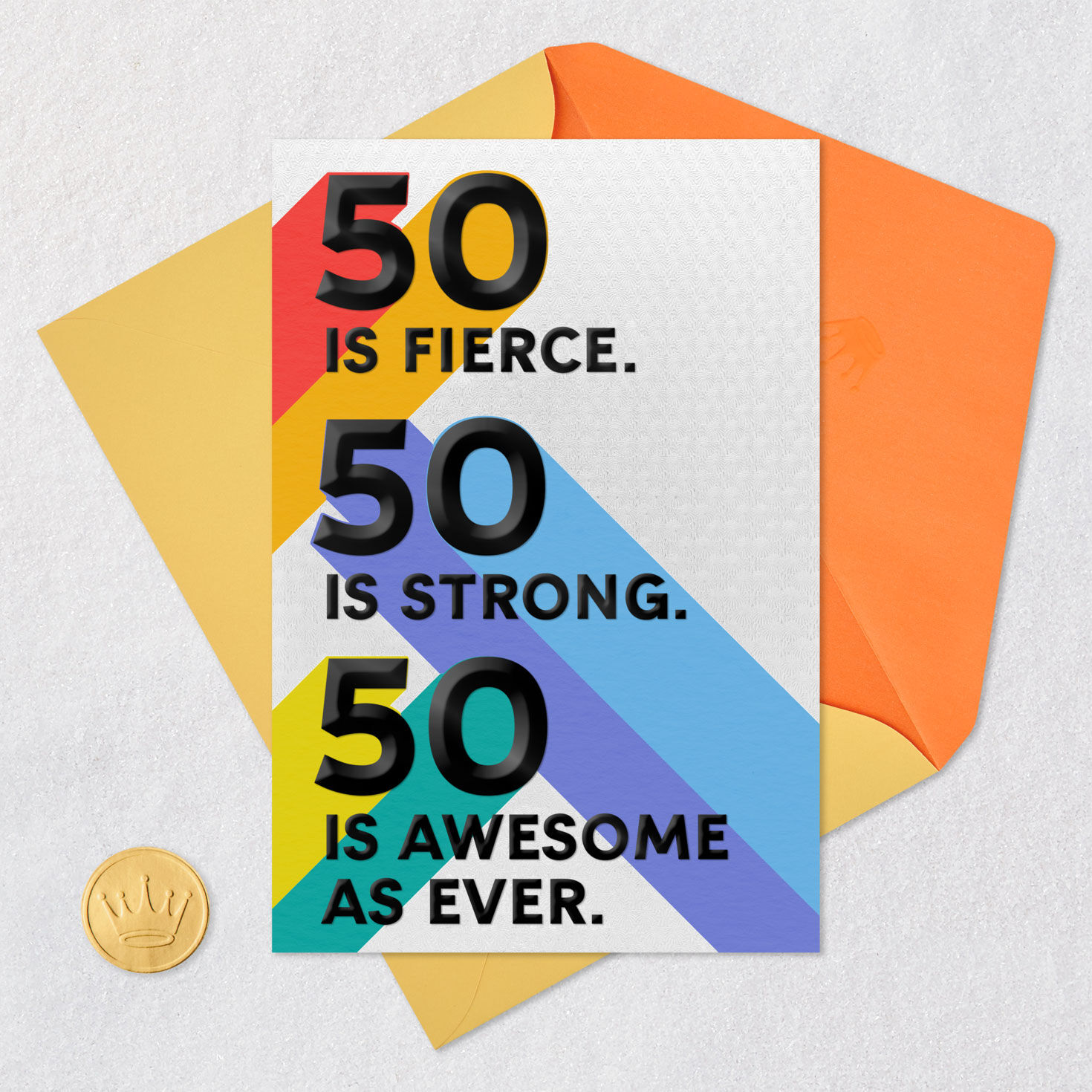 Colorful and Silver 50th Birthday Card  image number 6