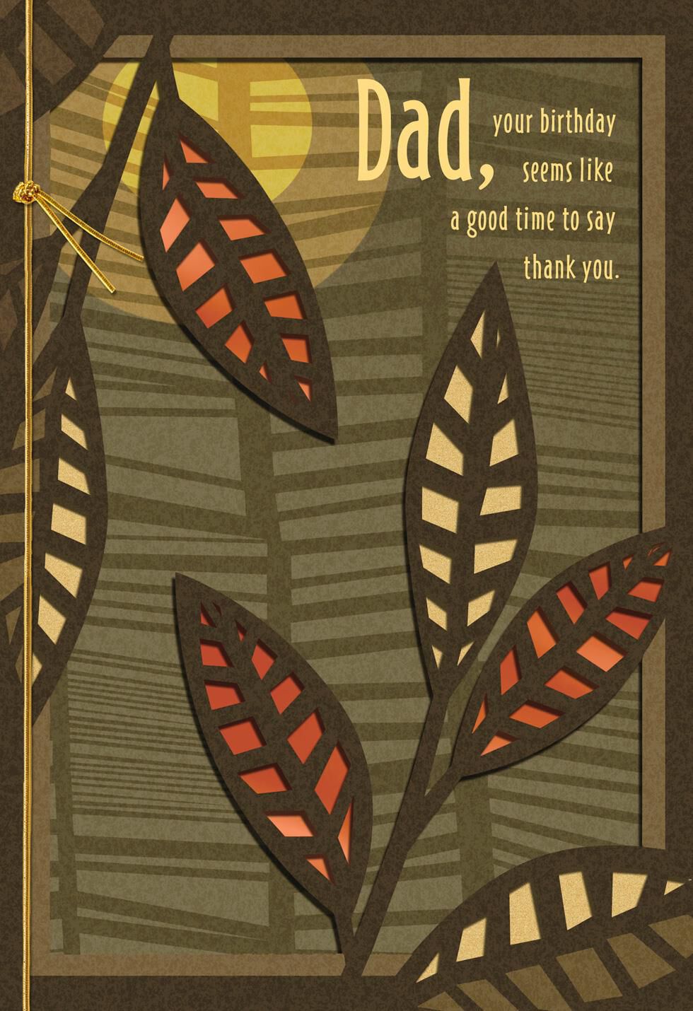 Exotic Leaves Birthday Card for Dad