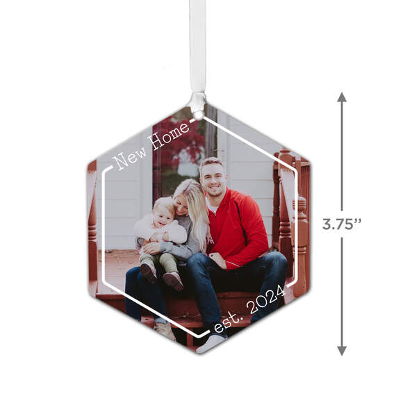 New Home Personalized Text and Photo Metal Ornament, , large image number 3