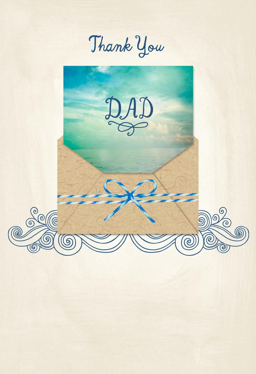 Ocean Beauty Father's Day Card With Removable Note From Daughter