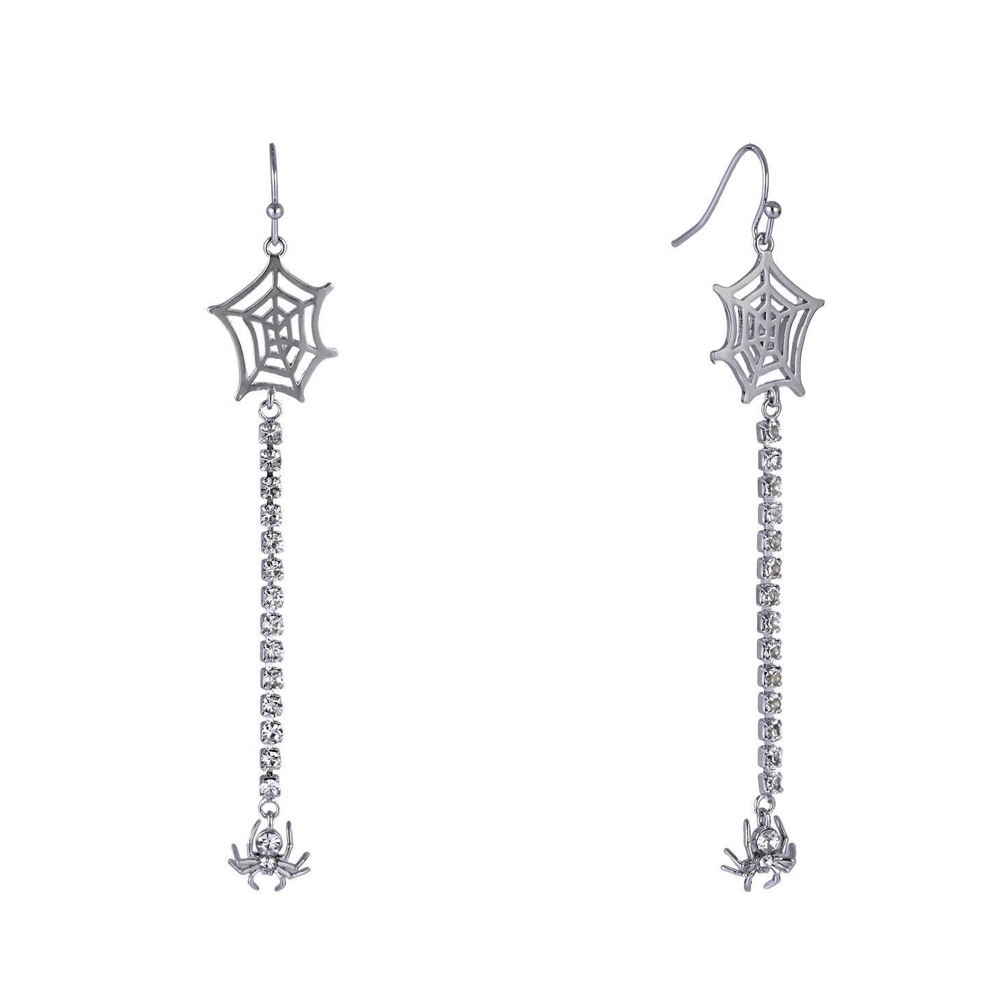 Spider and Web Linear Earrings
