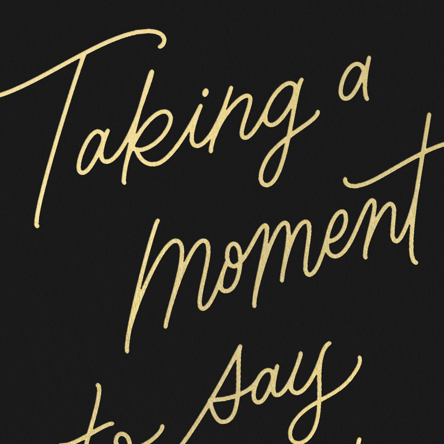 Gold Script on Black Blank Thank You Note Cards  image number 4