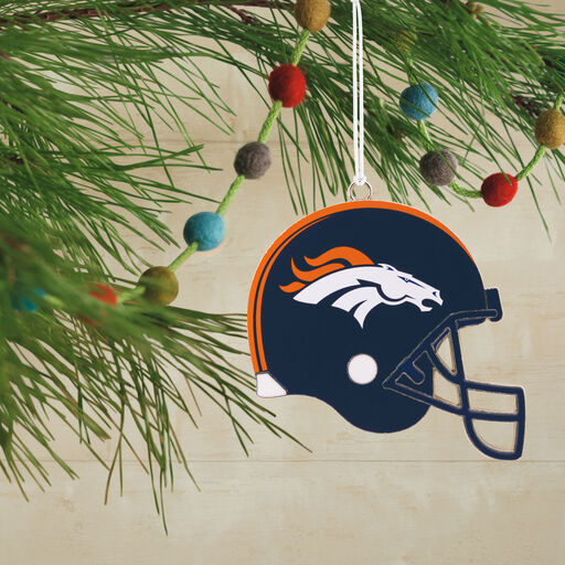 NFL Denver Broncos Football Helmet Metal Hallmark Ornament, 