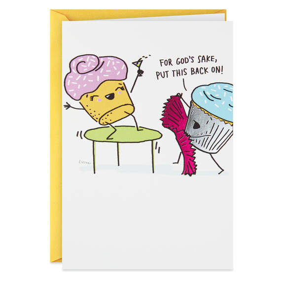 Dancing Cupcake Funny Birthday Card, , large image number 1