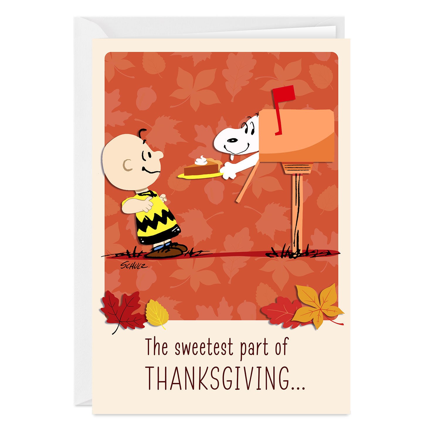 Peanuts® Snoopy With Pie Custom Thanksgiving Card for only USD 4.99 | Hallmark