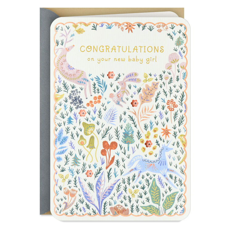 Endless Wonder and Pure Joy New Baby Girl Card
