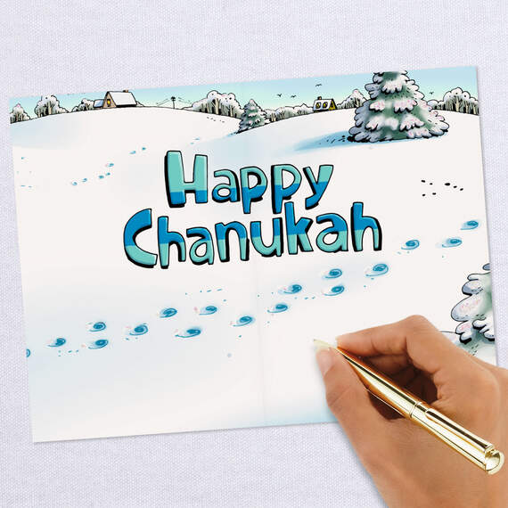 Snow Angels and Menorah Funny Hanukkah Card, , large image number 6