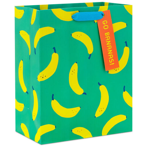 9.6" Bananas on Green Medium Gift Bag, 