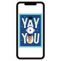 Yay You Blue Personalized Grad Card phone with card front image number 1