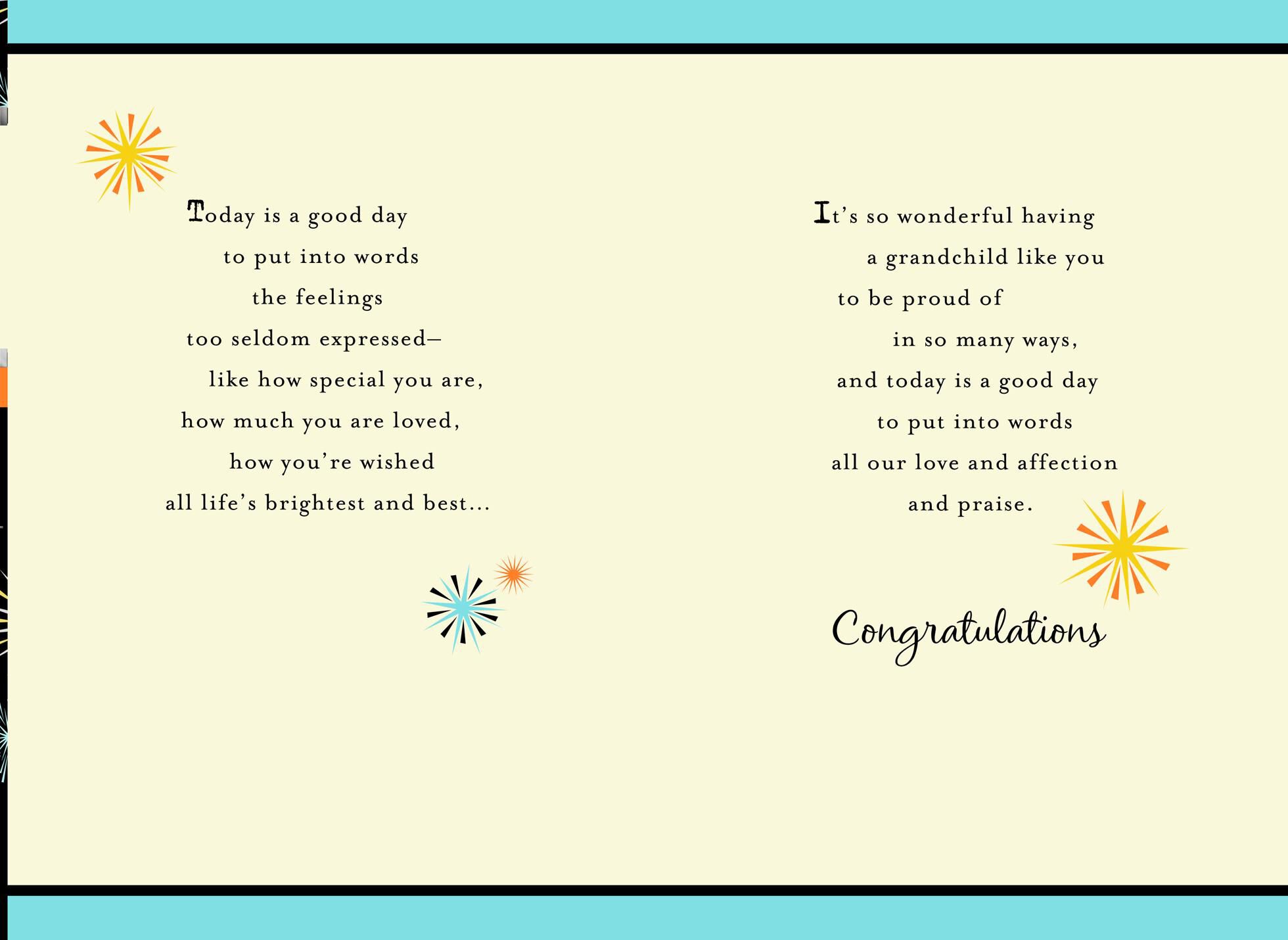 Fireworks Graduation Card From Grandparents