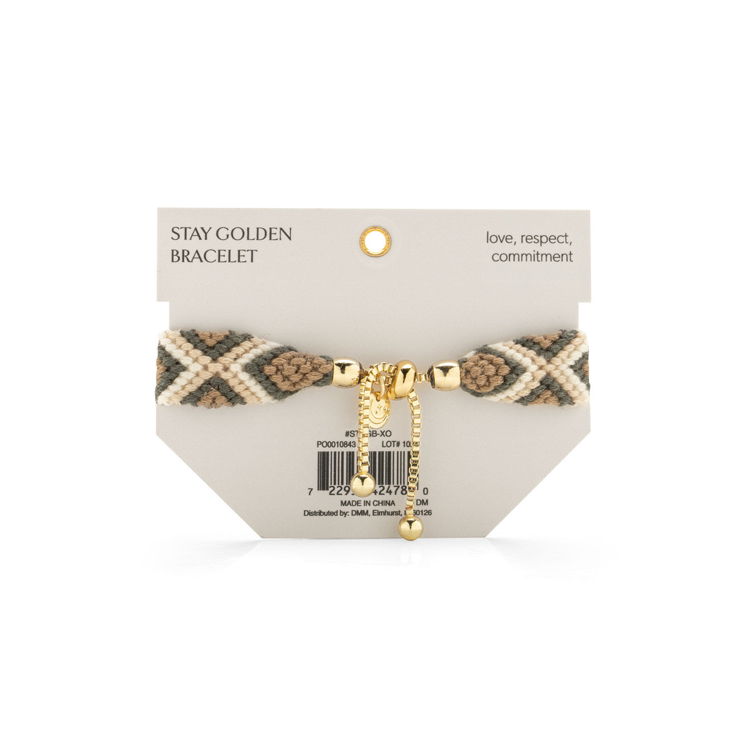 Neutral Colors Woven Bracelet With XOXO Charms  image number 3