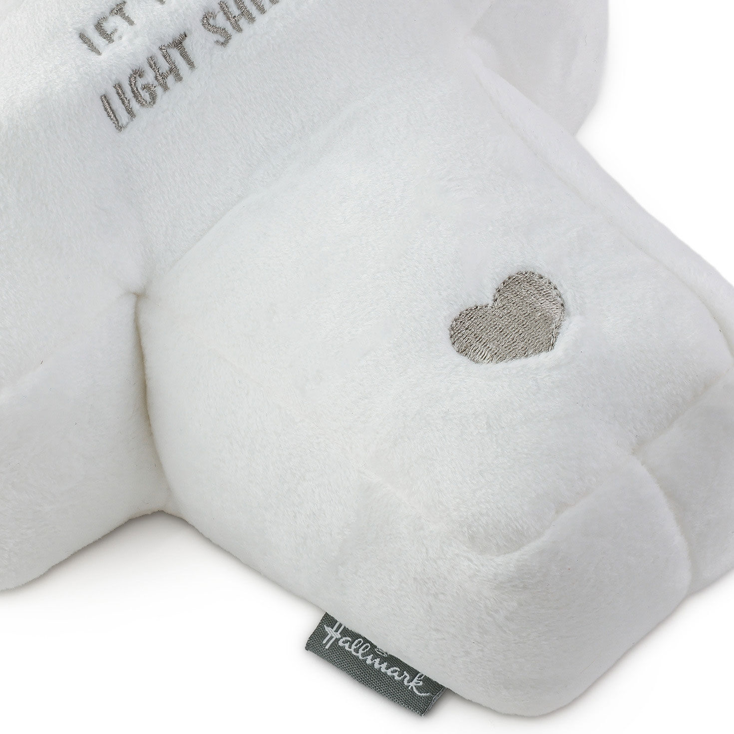 White Plush Cross Toy With Music upclose view image number 5