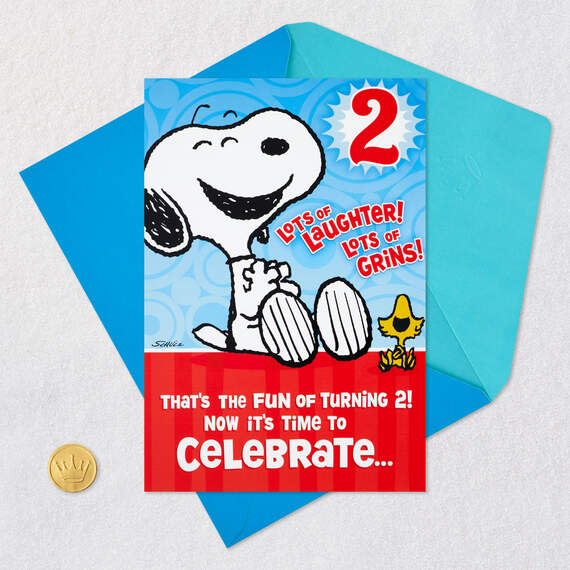 Peanuts® Snoopy and Woodstock Pop-Up Hug 2nd Birthday Card, , large image number 5