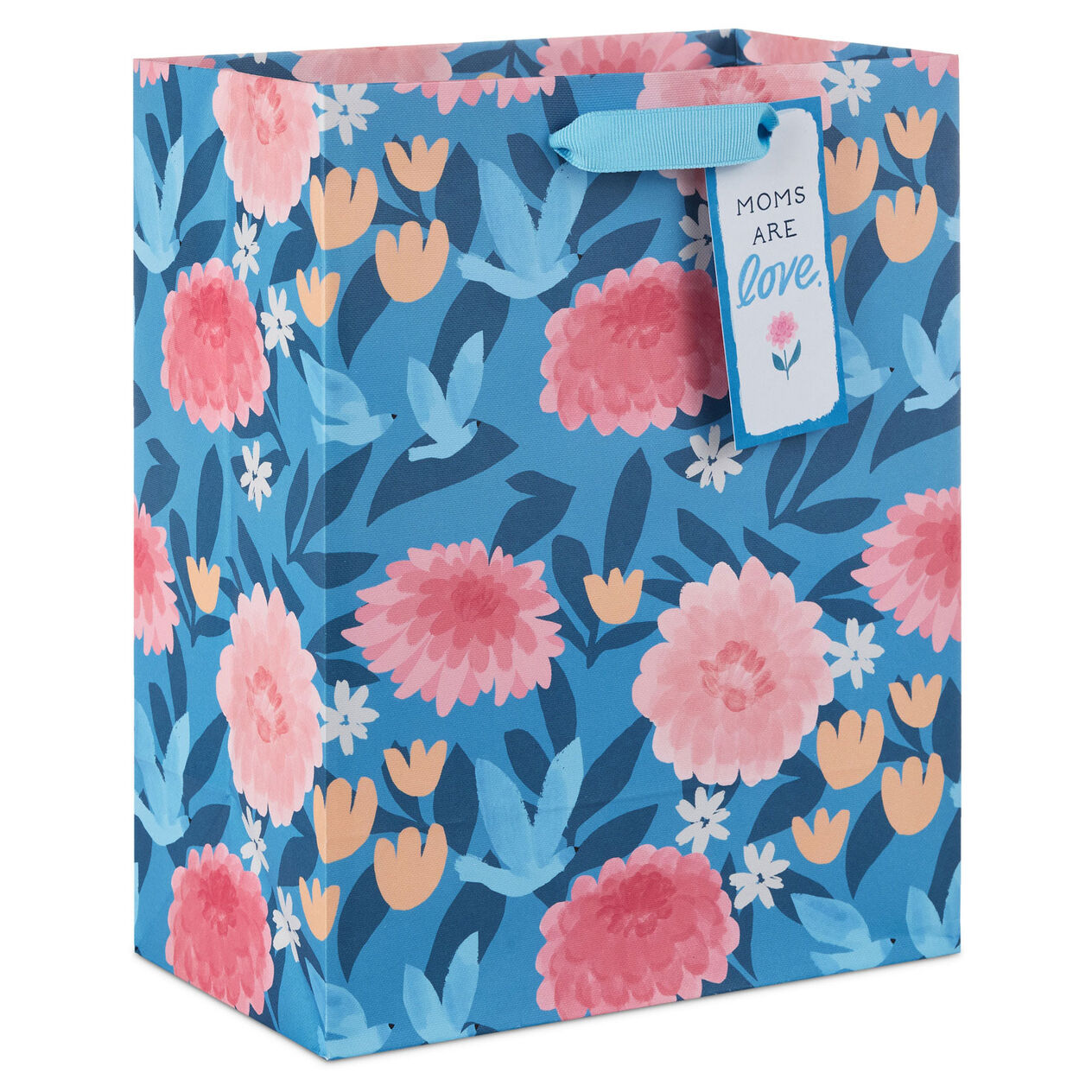 9.6" Flower Meadow on Blue Medium Mother's Day Gift Bag