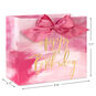 Gold Lettering on Pink Medium Birthday Gift Bag measurement image number 3