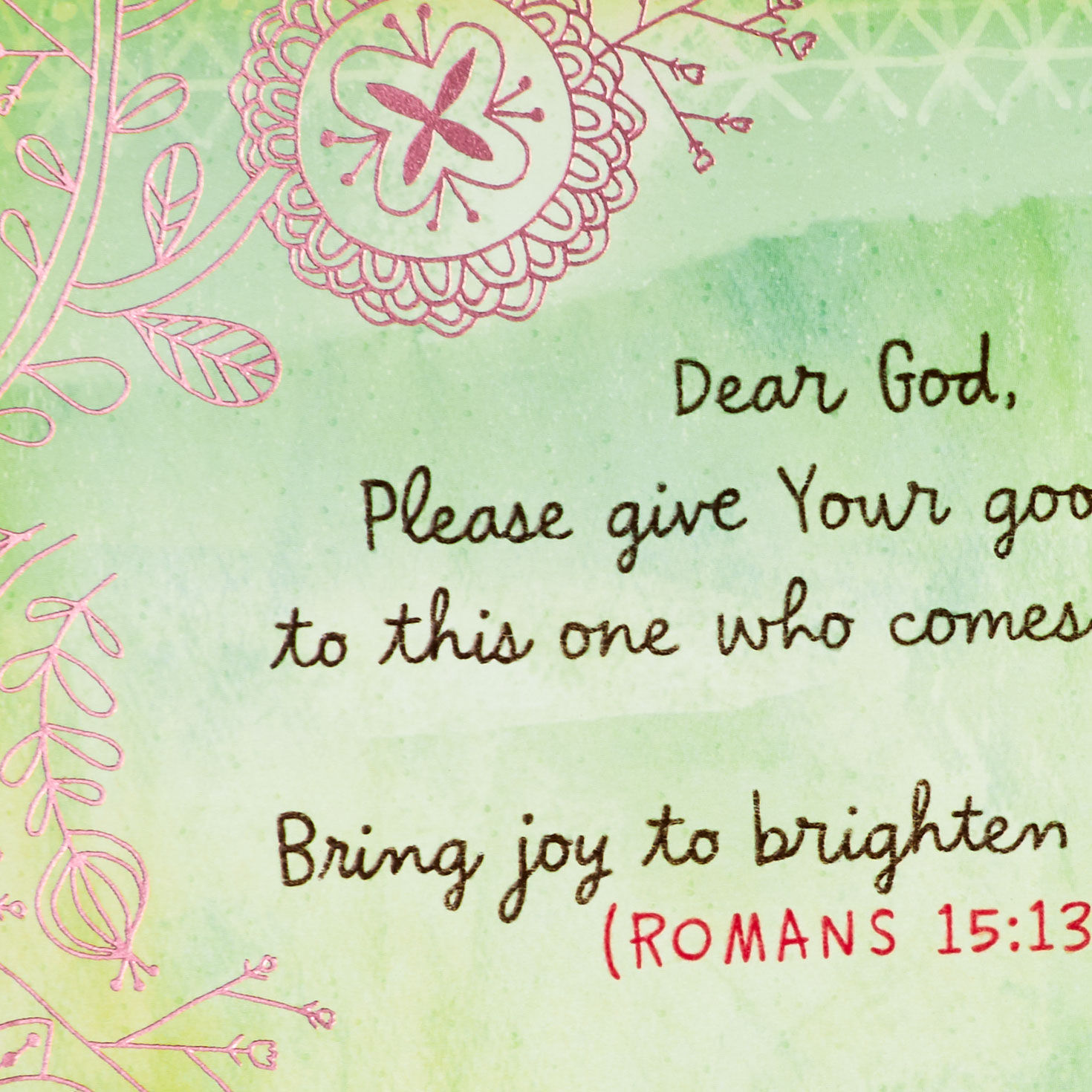 Pink Flowers Religious Thinking of You Card for Her Card Front Detail image number 5