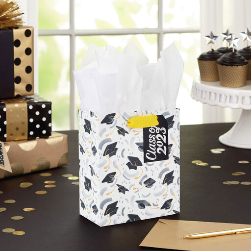 6.5" Grad Caps Small Graduation Gift Bag, 