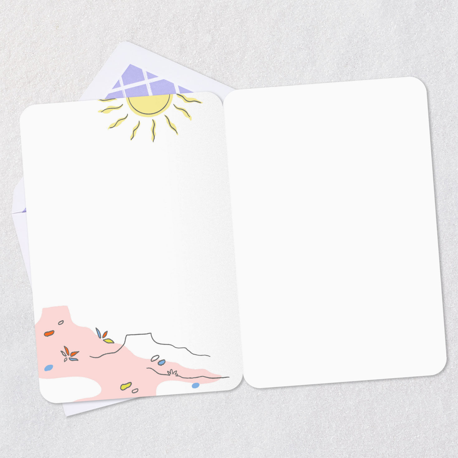 Sunny Desert Landscape Blank Card Open card with envelope image number 2