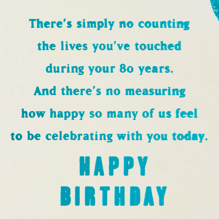 The Lives You've Touched 80th Birthday Card, , large image number 2