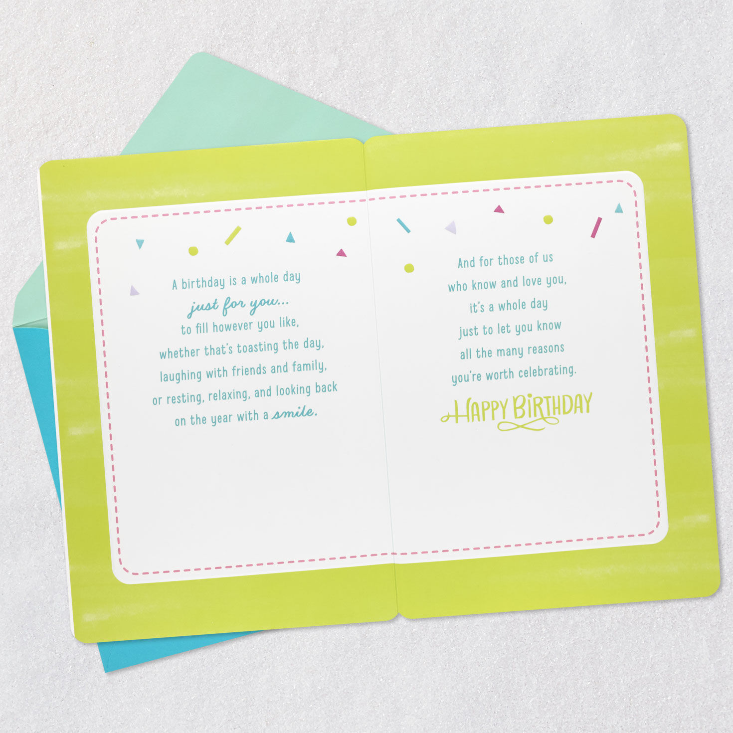 Balloons and Confetti Family Birthday Card for Her Open card with envelope image number 4