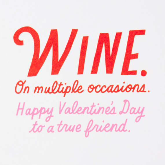 Wine and a True Friend Funny Valentine's Day Card, , large image number 2