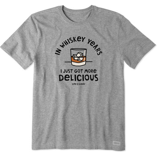 Life Is Good Men's Whiskey Years Gray T-Shirt, 