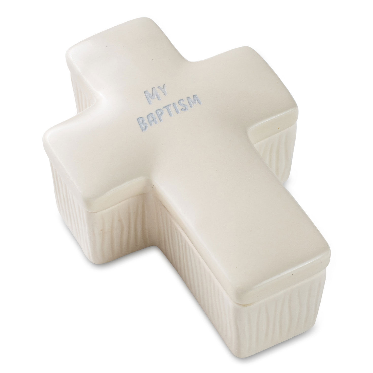 My Baptism Cross-Shaped Lidded Trinket Dish