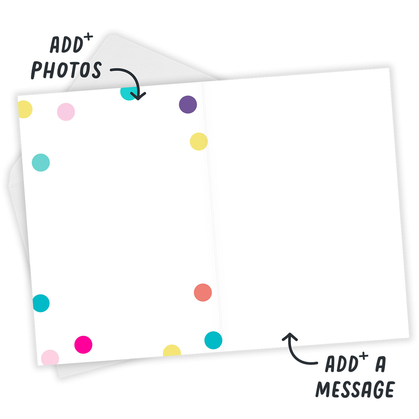 Confetti in Clear Balloons Personalized Card Open Card with Envelope indicating personalization image number 3