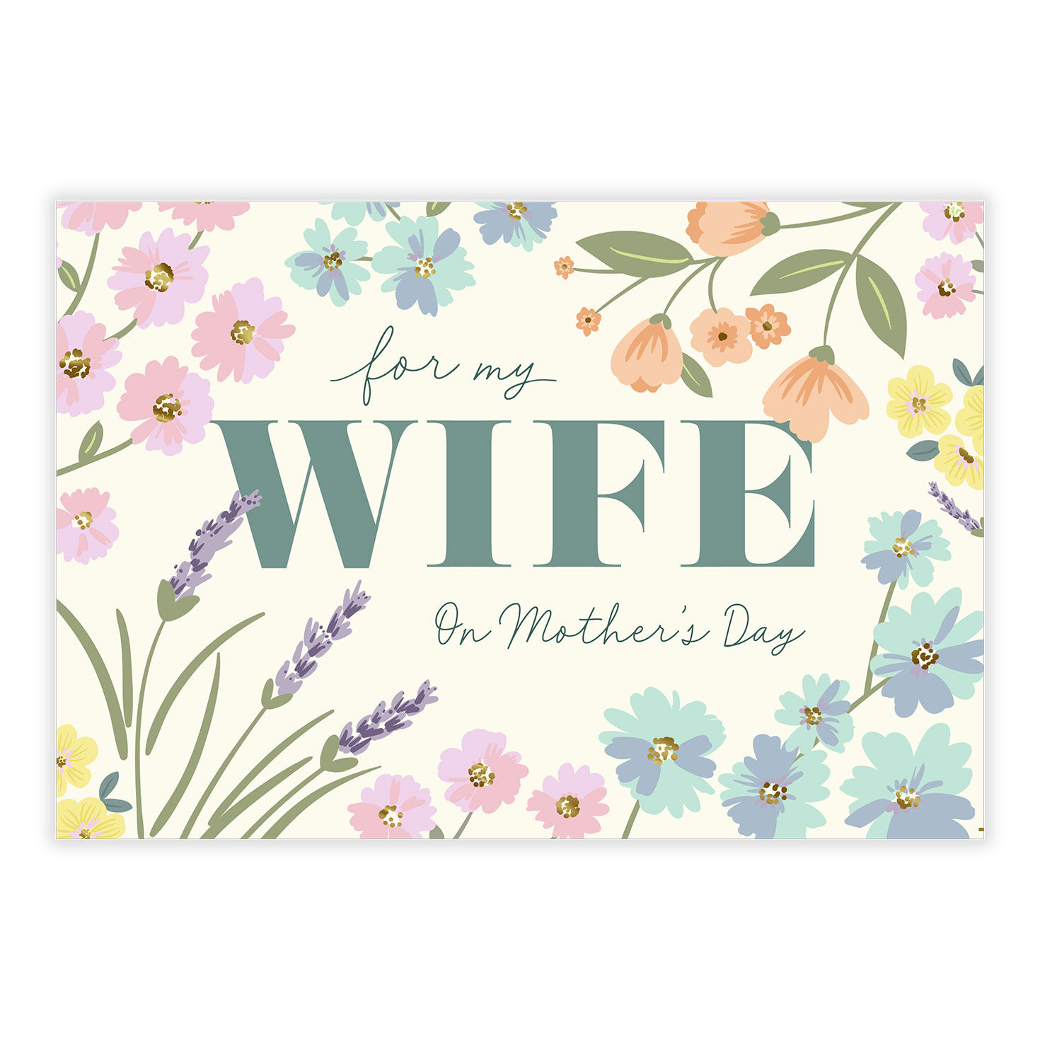 Watercolor Flowers Personalized Mother's Day Card front image number 2