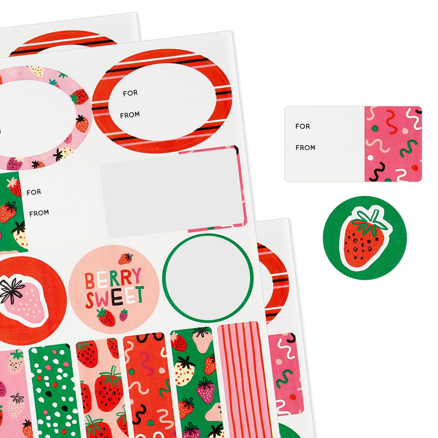 Strawberry-Scented Colorful Gift Tags and Stickers detail image number 5