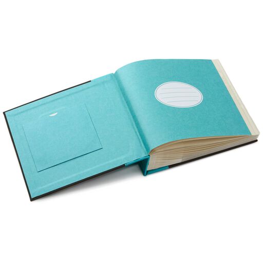 Stitched Gray Suede and Aqua Photo Album, 