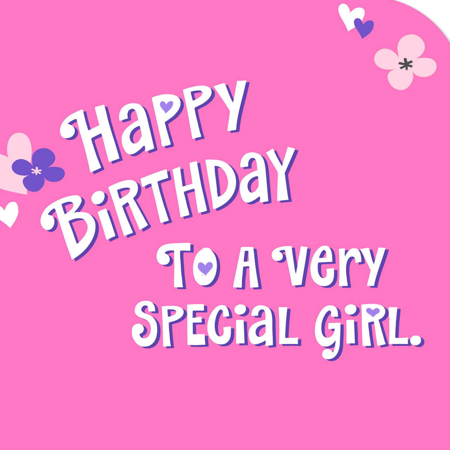 Butterfly, Flowers and Hearts Birthday Card for Girls Sentiment image number 2